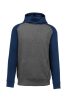 Proact gyerek kapucnis pulóver, kétszínű raglán ujjú PA370, Grey Heather/Sporty Navy-10/12