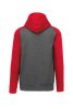 Proact gyerek kapucnis pulóver, kétszínű raglán ujjú PA370, Grey Heather/Sporty Red-6/8