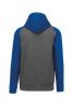 Proact gyerek kapucnis pulóver, kétszínű raglán ujjú PA370, Grey Heather/Sporty Royal Blue-10/12