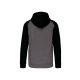 Proact kétszínű cipzáras kapucnis kapucnis pulóver PA380, Grey Heather/Black-2XL