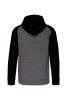 Proact kétszínű cipzáras kapucnis kapucnis pulóver PA380, Grey Heather/Black-L