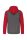 Proact kétszínű cipzáras kapucnis kapucnis pulóver PA380, Grey Heather/Sporty Red-2XL