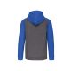 Proact kétszínű cipzáras kapucnis kapucnis pulóver PA380, Grey Heather/Sporty Royal Blue-2XL