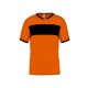 Proact rövid ujjú V-nyakú férfi sportpóló, kontrasztos betéttel PA4000, Orange/Black-3XL