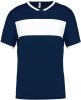 Proact rövid ujjú V-nyakú férfi sportpóló, kontrasztos betéttel PA4000, Sporty Navy/White-L