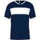 Proact rövid ujjú V-nyakú férfi sportpóló, kontrasztos betéttel PA4000, Sporty Navy/White-XL