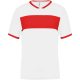 Proact rövid ujjú V-nyakú férfi sportpóló, kontrasztos betéttel PA4000, White/Sporty Red-3XL