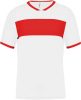 Proact rövid ujjú V-nyakú gyerek sportpóló, kontrasztos betéttel PA4001, White/Sporty Red-4/6