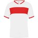 Proact rövid ujjú V-nyakú gyerek sportpóló, kontrasztos betéttel PA4001, White/Sporty Red-4/6