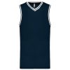 Proact V-nyakú hálós anyagú sporttrikó kontrasztos szélekkel PA4004, Navy/White-3XL