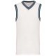 Proact V-nyakú hálós anyagú sporttrikó kontrasztos szélekkel PA4004, White/Navy-2XL