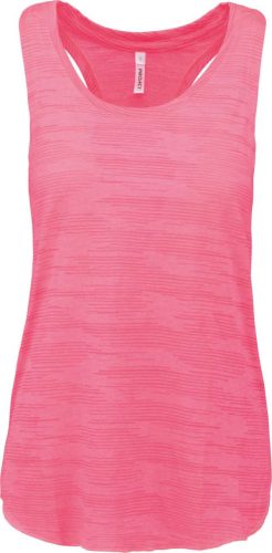 Proact laza szabású sporthátú ívelt aljú Női ujjatlan sportpóló PA4009, Fluorescent Pink-M