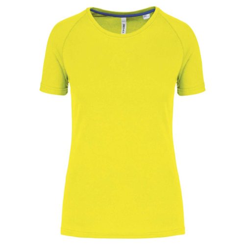 Proact rövid ujjú környakas Női sportpóló PA4013, Fluorescent Yellow-2XL