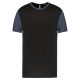 Proact kétszínű rövid ujjú környakas unisex sportpóló PA4023, Black/Sporty Grey-3XL