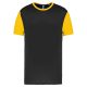 Proact kétszínű rövid ujjú környakas unisex sportpóló PA4023, Black/Sporty Yellow-3XL