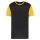 Proact kétszínű rövid ujjú környakas unisex sportpóló PA4023, Black/Sporty Yellow-L