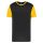 Proact kétszínű rövid ujjú környakas unisex sportpóló PA4023, Black/Sporty Yellow-XS