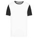 Proact kétszínű rövid ujjú környakas unisex sportpóló PA4023, White/Black-2XL