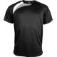 Proact unisex rövid ujjú kereknyakú sportpóló színes panelekkel PA436, Black/White/Storm Grey-L