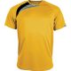 Proact unisex rövid ujjú kereknyakú sportpóló színes panelekkel PA436, Sporty Yellow/Black/Storm Grey-M