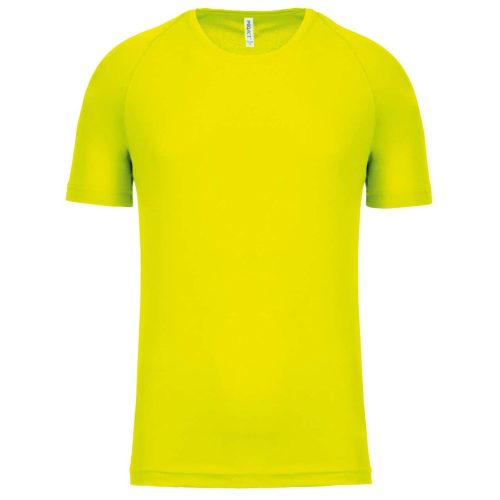 Proact férfi környakas raglános rövid ujjú sportpóló PA438, Fluorescent Yellow-S