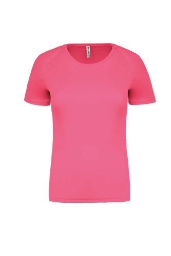 Proact Női környakas raglános rövid ujjú sportpóló PA439, Fluorescent Pink-2XL