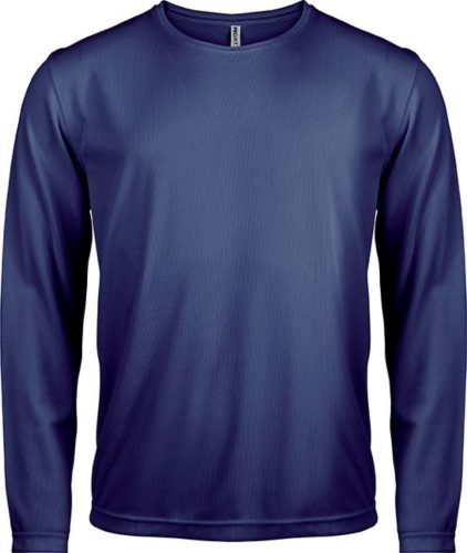 Proact férfi hosszú ujjú kereknyakú sportpóló PA443, Sporty Navy-2XL