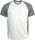 Proact raglánujjú kétszínű unisex rövid ujjú sportpóló PA467, White/Fine Grey-2XL