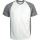 Proact raglánujjú kétszínű unisex rövid ujjú sportpóló PA467, White/Fine Grey-2XL