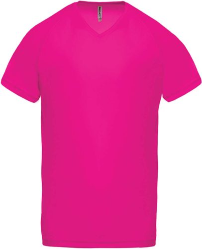 Proact férfi V-nyakú rövid ujjú sportpóló PA476, Fuchsia-2XL