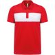 Proact rövid ujjú galléros unisex sprtpóló kontrasztos betéttel PA493, Sporty Red/White-S