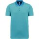 Proact unisex rövid ujjú marl galléros sprtpóló PA496, Steel Blue Heather-2XL