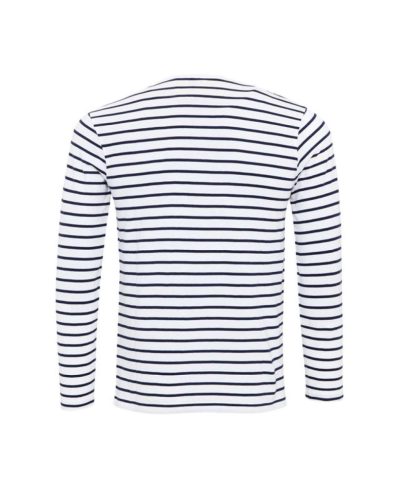 Premier férfi gombos nyakú felgombolható hosszú ujjú sztreccspóló PR218, White/Navy