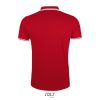 SOL'S PASADENA férfi galléros póló kontrasztos csíkokkal SO00577, Red/White-2XL