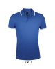 SOL'S PASADENA férfi galléros póló kontrasztos csíkokkal SO00577, Royal Blue/White-2XL