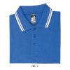 SOL'S PASADENA férfi galléros póló kontrasztos csíkokkal SO00577, Royal Blue/White-2XL