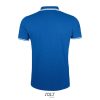 SOL'S PASADENA férfi galléros póló kontrasztos csíkokkal SO00577, Royal Blue/White-2XL