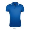 SOL'S PASADENA férfi galléros póló kontrasztos csíkokkal SO00577, Royal Blue/White-L