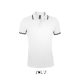 SOL'S PASADENA férfi galléros póló kontrasztos csíkokkal SO00577, White/Navy-2XL