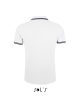 SOL'S PASADENA férfi galléros póló kontrasztos csíkokkal SO00577, White/Navy-2XL