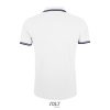 SOL'S PASADENA férfi galléros póló kontrasztos csíkokkal SO00577, White/Navy-2XL