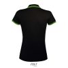 SOL'S PASADENA Női galléros póló kontrasztos csíkokkal SO00578, Black/Lime-2XL