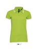 SOL'S PASADENA Női galléros póló kontrasztos csíkokkal SO00578, Lime/White-2XL