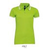 SOL'S PASADENA Női galléros póló kontrasztos csíkokkal SO00578, Lime/White-2XL