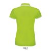 SOL'S PASADENA Női galléros póló kontrasztos csíkokkal SO00578, Lime/White-2XL