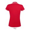 SOL'S PASADENA Női galléros póló kontrasztos csíkokkal SO00578, Red/White-2XL