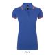 SOL'S PASADENA Női galléros póló kontrasztos csíkokkal SO00578, Royal Blue/Neon Coral-2XL