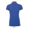 SOL'S PASADENA Női galléros póló kontrasztos csíkokkal SO00578, Royal Blue/Neon Coral-2XL