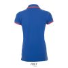 SOL'S PASADENA Női galléros póló kontrasztos csíkokkal SO00578, Royal Blue/Neon Coral-2XL