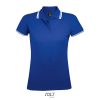 SOL'S PASADENA Női galléros póló kontrasztos csíkokkal SO00578, Royal Blue/White-2XL